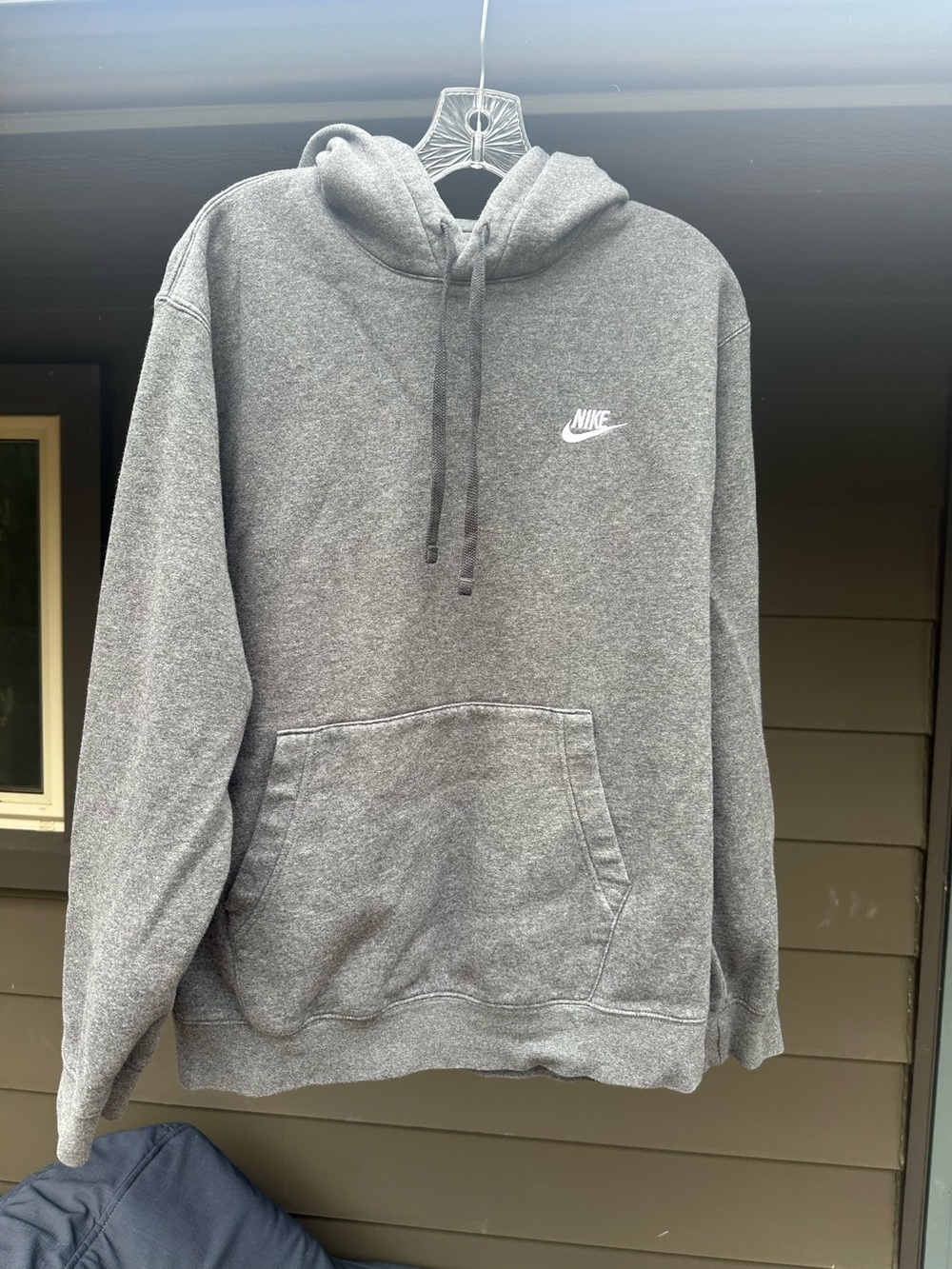 Nike Gray Heather Pullover Hoodie with Small Logo